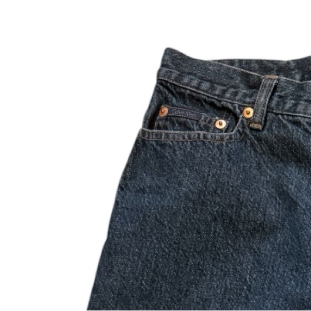 Vintage Calvin Klein 80s 90s High Waisted Dark Washed Rolled Cuff Jeans Size 8 - Picture 7 of 7